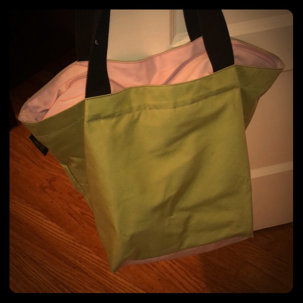 Herve Chapelier green and pink tote